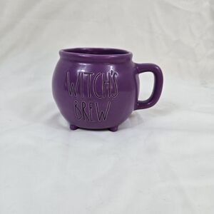 Rae Dunn Artisan Collection Purple Witch's Brew Recipe Double Sided Cauldron Mug
